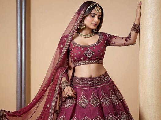 Embroidered Lehenga & Choli Set with Dupatta for girl's and women's