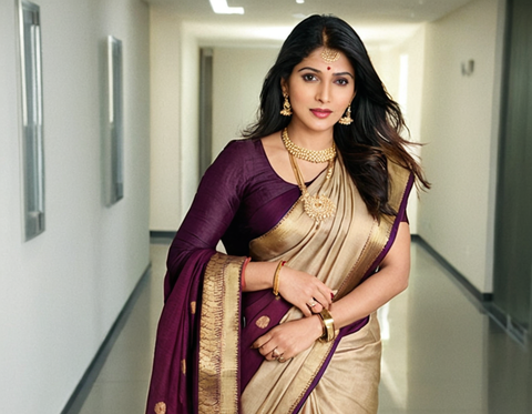 Charvi Petite Sarees cotton silk saree kanjiwaram saree traditional cotton soft silk sari big border hathi wala saree elephant saree