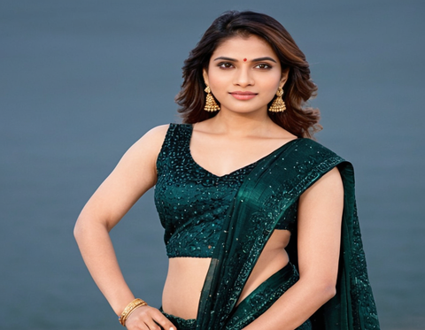 SONALI FASHION LYCRA DELTA ZARI FANCY SAREE WITH SEQUENCE BLOUSE PIECE