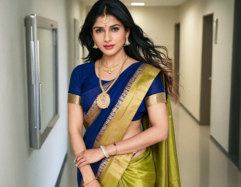 Charvi Petite Sarees cotton silk saree kanjiwaram saree traditional cotton soft silk sari big border hathi wala saree elephant saree