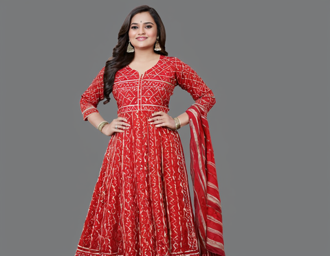 TRENDY RED GOWN FOR WOMAN AND GIRLS