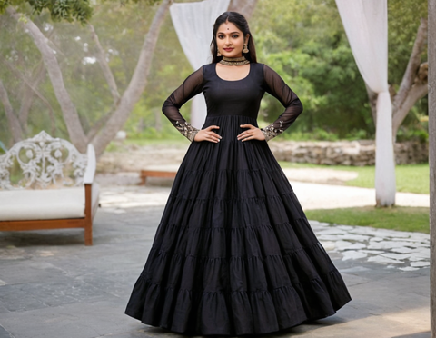 RAYA MAROON GOWN AND DUPATTA SET