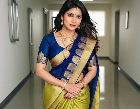 Charvi Petite Sarees cotton silk saree kanjiwaram saree traditional cotton soft silk sari big border hathi wala saree elephant saree