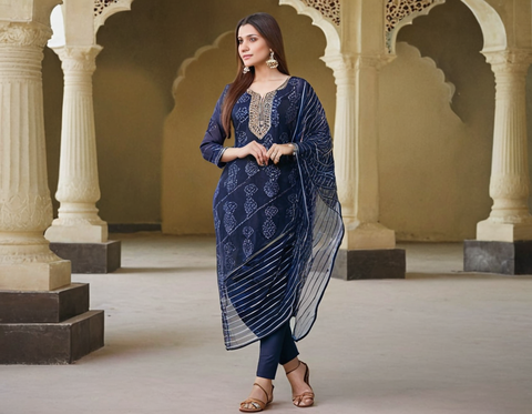 Women Fashion Trending Traditional kurta Set With Dupatta Troser