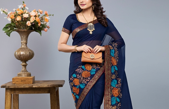 New Arrival Latest Georgette Printed Saree with Running unstitched Blouse Piece Fancy Women's Designer Saree Trending Saree Bollywood Saree, Georgette Ki Sadi, daily use saree, fancy saree, poonam saree