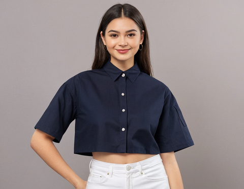 Probasic Women's Solid Cotton Shirts