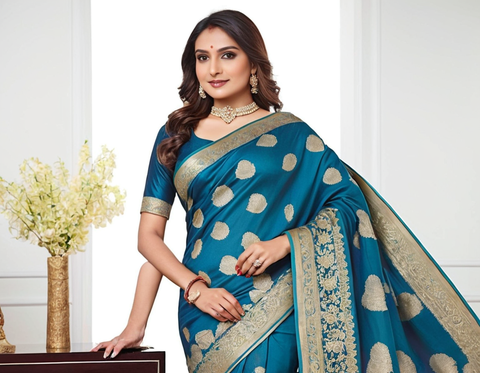 Banarasi Saree Kanjivaram Silk Saree | Banarashi Pattu Sarees | Trendy Sarees for Women & Girls | trendy sarees for farewell | Latest Party Wear Saree | Kanjeevaram Soft Silk Saree New Collection