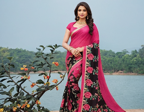 DAILY WEAR GEORGETTE PRINTED SAREES FOR WOMEN