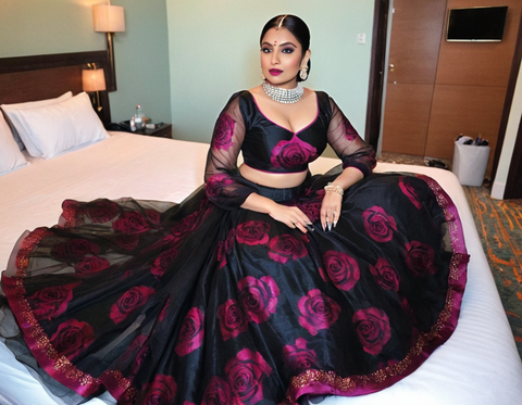 lehenga for women , flower lehenga ,navratri special , women lehenga choli,festival lehenga choli