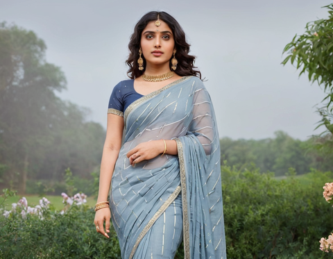 LYCRA FABLUS DESIGNER SAREE