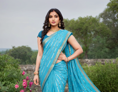 LYCRA FABLUS DESIGNER SAREE