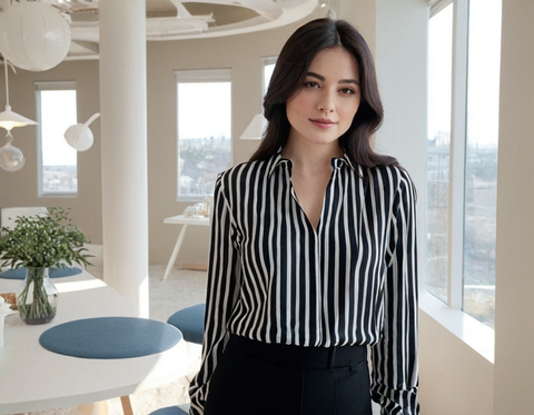 Stripes formal women shirt