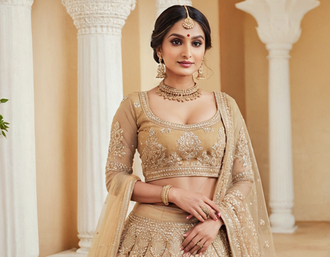 Kautaqi Women's Net Embridred //semistitched// Lehenga choli with dupatta // blouse unstitched with inner // Wdding lehenga // Designer Lehenga