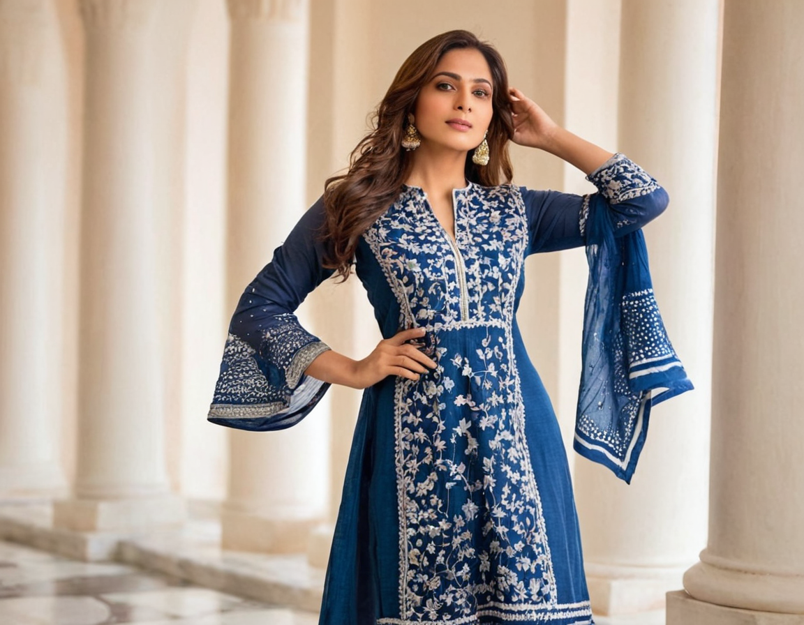 Women's Floral Printed Gown with Pant and Dupatta set