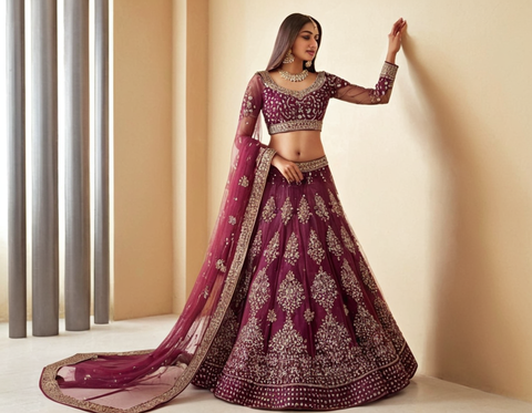 Embroidered Lehenga & Choli Set with Dupatta for girl's and women's