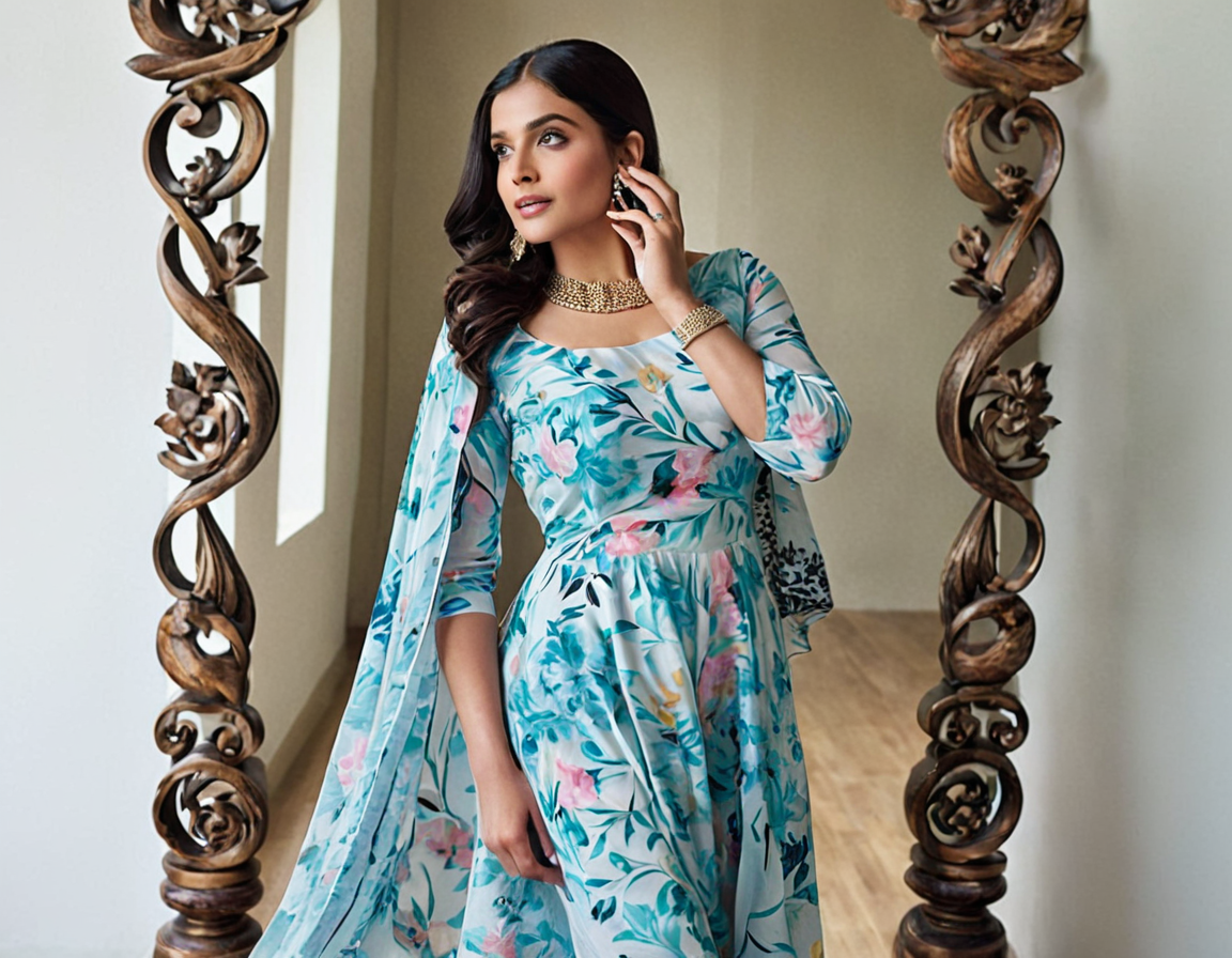 Beautiful Printed Long Kurti With Dupatta
