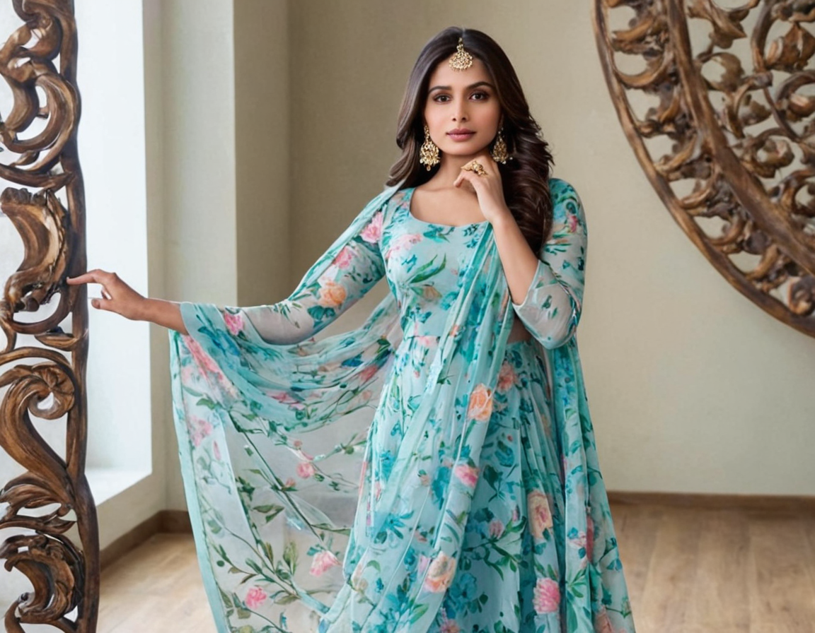 Beautiful Printed Long Kurti With Dupatta